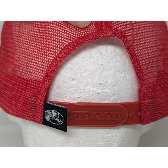 Bass Pro Shops Snapback Trucker Hat Cap Fishing Legend Nylon Rope Red New W/ Tag - Picture 6 of 9
